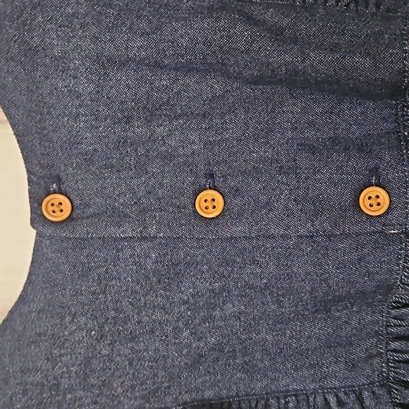 Eleanor Rose Lacey Dress Denim 100% Cotton Tiered Ruffle Hem Sz 8-10 - Picture 8 of 8